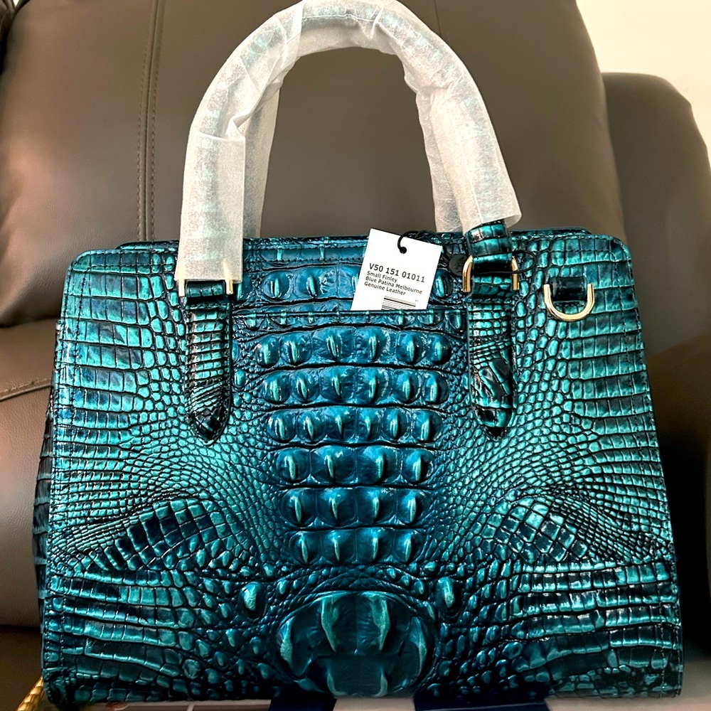 Brahmin Blue Patina Small Finley and Veronica Wallet - Picture 2 of 16